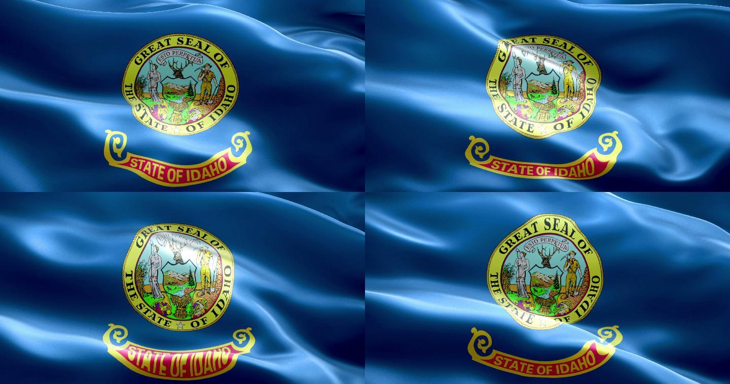 爱达荷州旗帜特效视频3D