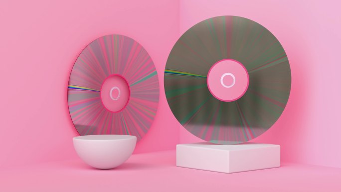 粉色磁盘抽象运动3d动画