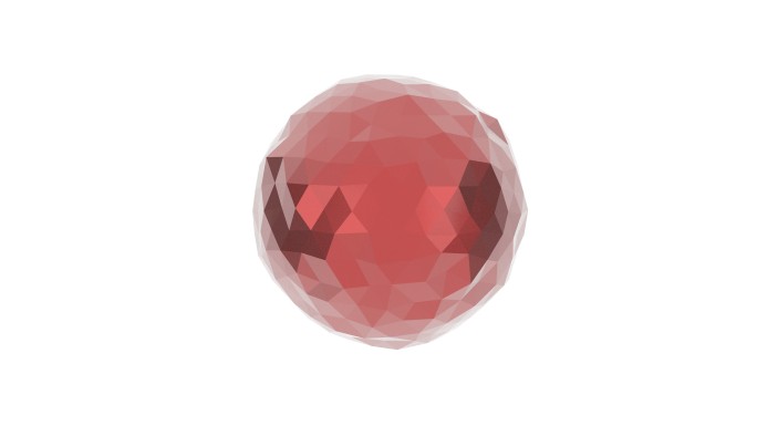 红色球体合成元素多边形水晶玻璃