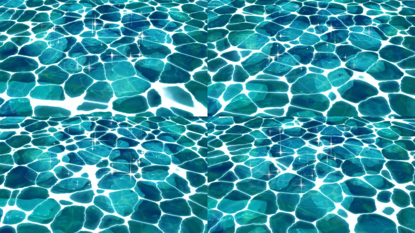 泳池里有纯净的蓝色海水动画