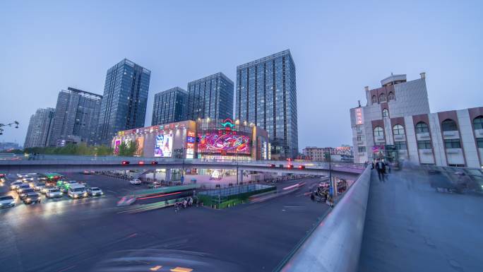 郑州新世界百货日转夜延时摄影