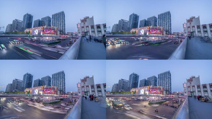 郑州新世界百货日转夜延时摄影