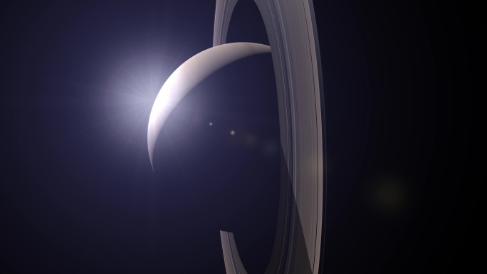 日出时的土星动画3D动漫电影