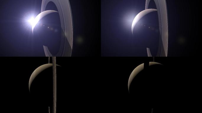 日出时的土星动画3D动漫电影