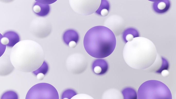 紫色和白色球体动画背景
