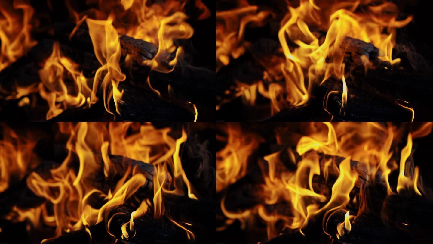 炉子里火焰大货火炕烧火烧烤烧炕火苗火种