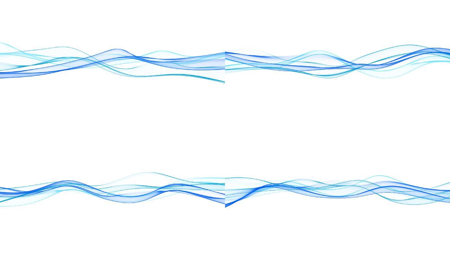 抽象蓝色波浪线特效视频
