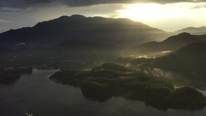 惠州罗浮山_博罗_晚霞_航拍罗浮山-4