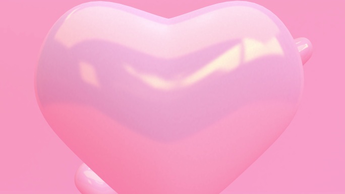 3D粉色心形背景粉色立体三维爱心动画浪漫
