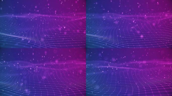 紫色网格波纹背景科技