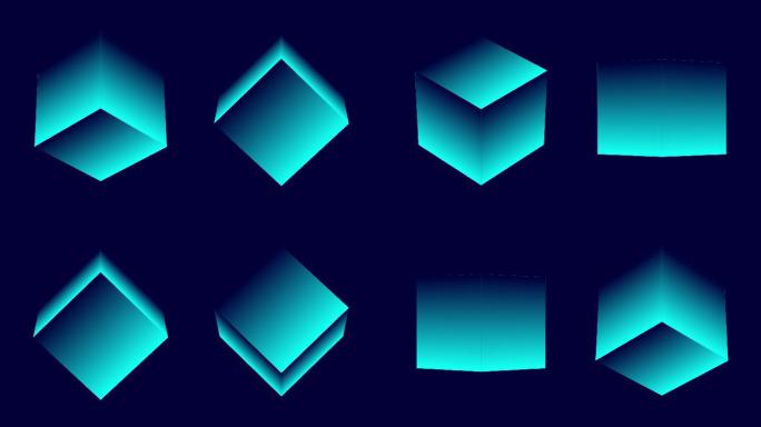 蓝色立方体艺术虚拟赛博朋克