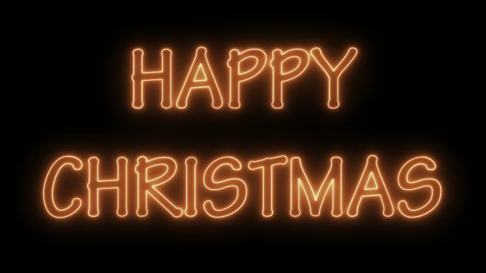 圣诞快乐文本动画圣诞快乐发光字体