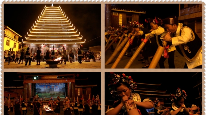 侗族歌舞竹竿舞笙箫 祝酒歌广西壮族刘三姐