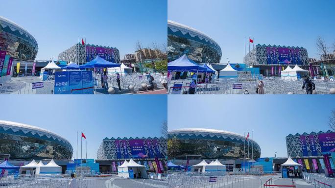 杭州亚运会瓜沥镇体育馆大范围延时摄影