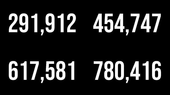 黑色背景前的数字数字跳动黑白数字