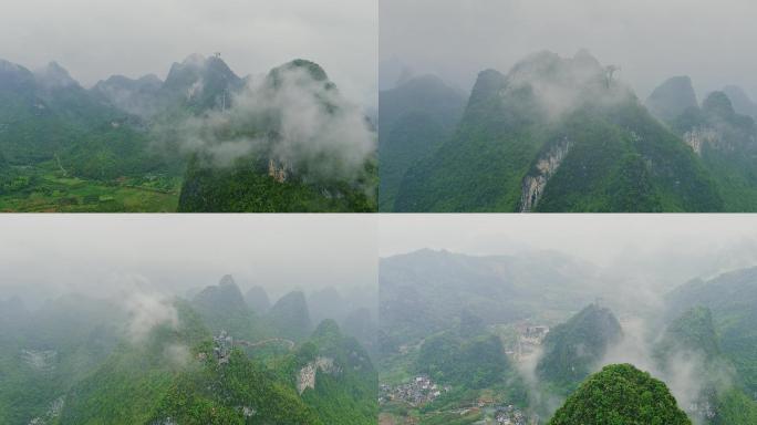 4K航拍烟雨阳朔