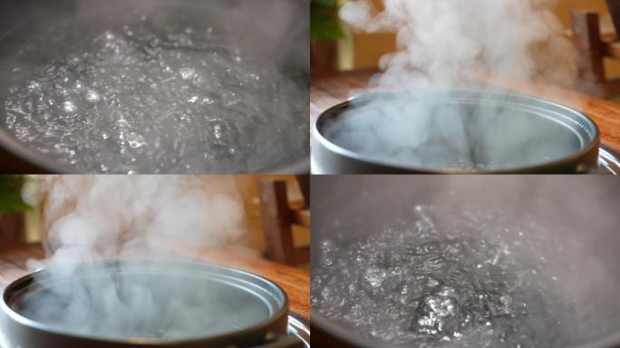 4K开水沸腾-热水蒸气 -热气