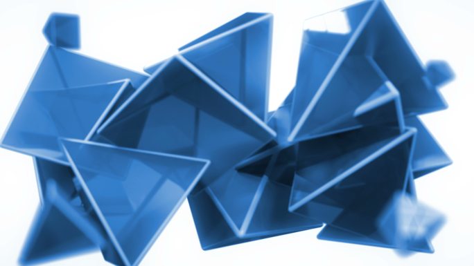 蓝色3D抽象旋转三角形立体动画