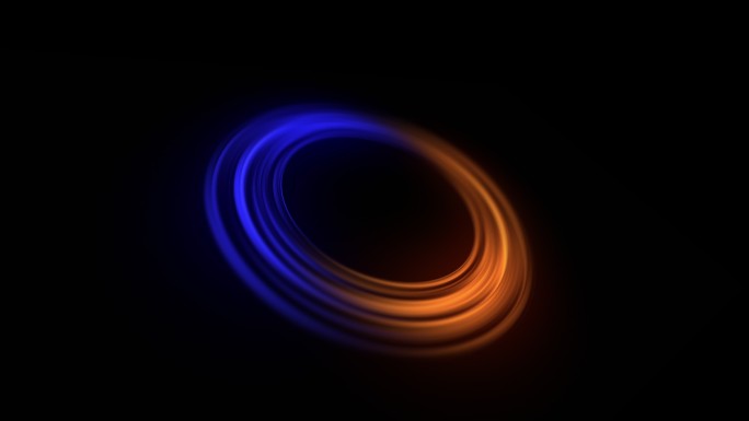 发光霓虹蓝橙色圆圈动画