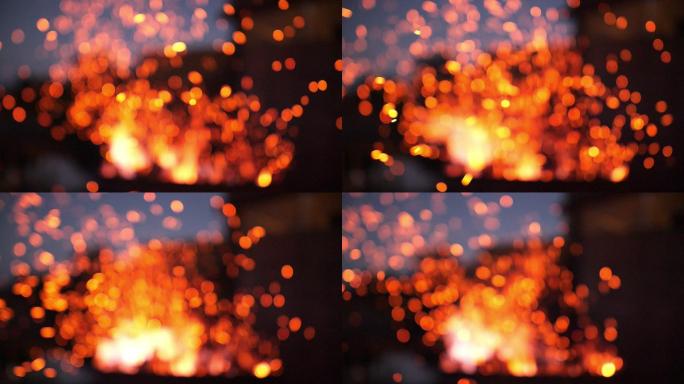 燃烧火焰的慢镜头。