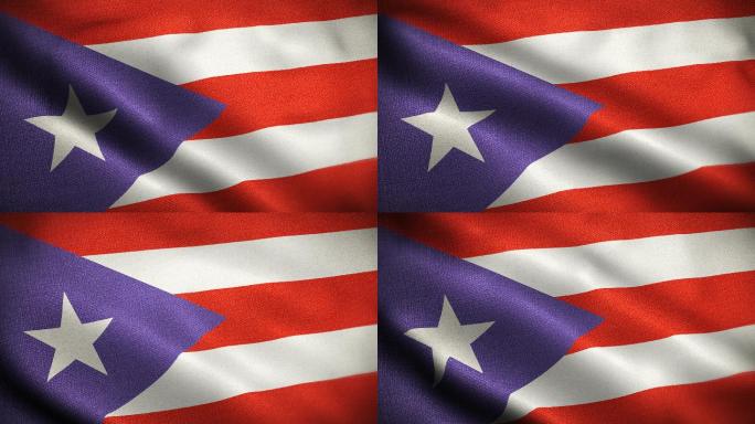 波多黎各国旗动画特效视频3D