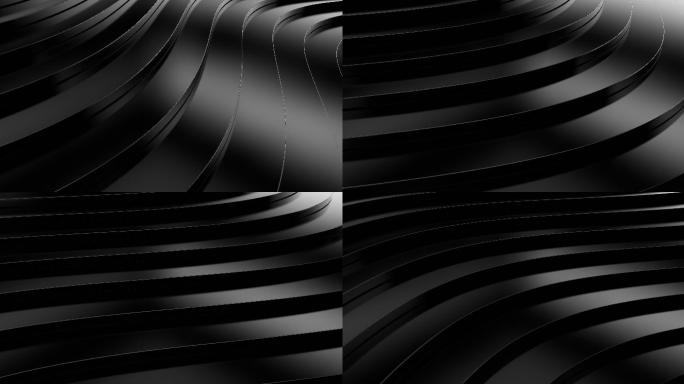 抽象三维波浪线高端房地产艺术创意设计光影