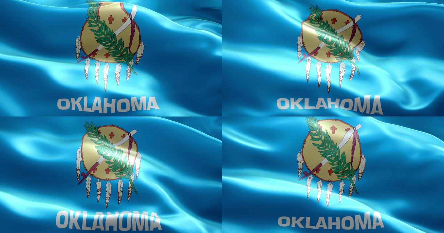 旗帜动画美国州旗俄克拉荷马州oklaho