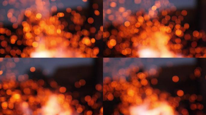 火光背景朦胧光斑模糊粒子光效空镜
