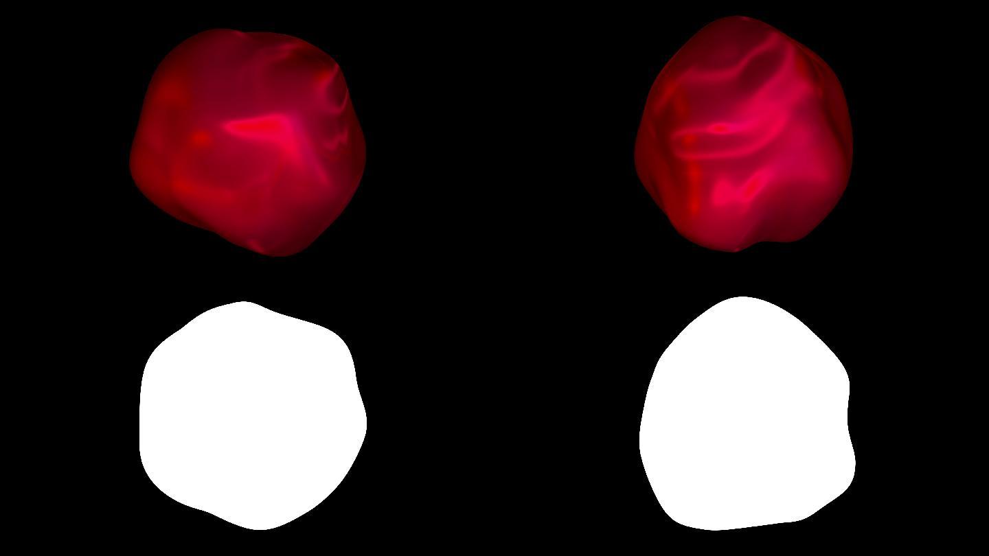 抽象红色流体球形动画