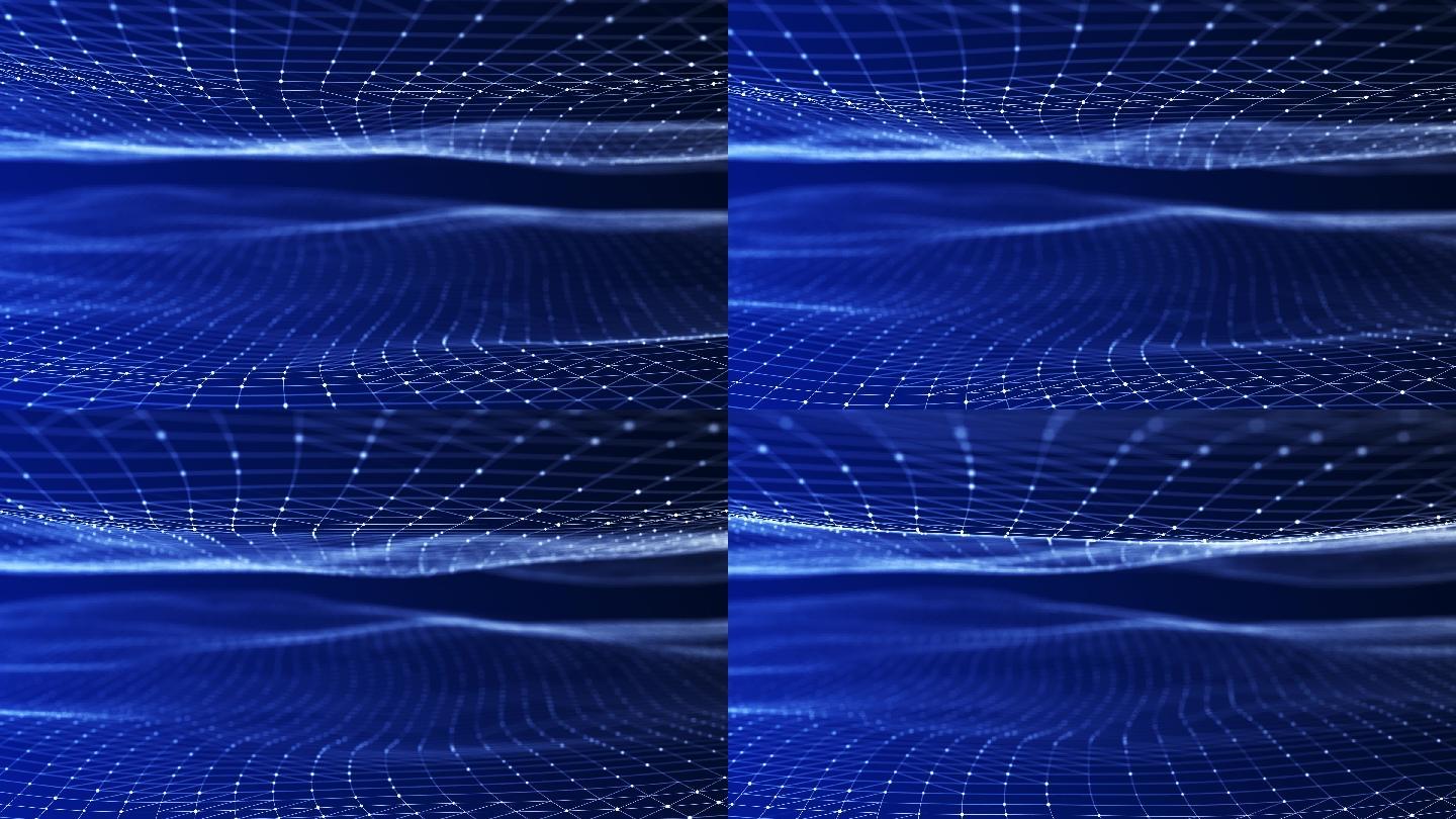 抽象波浪背景。粒子流动科技感流动