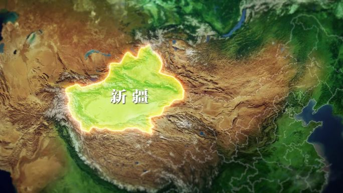 新疆地图地形图AE模板