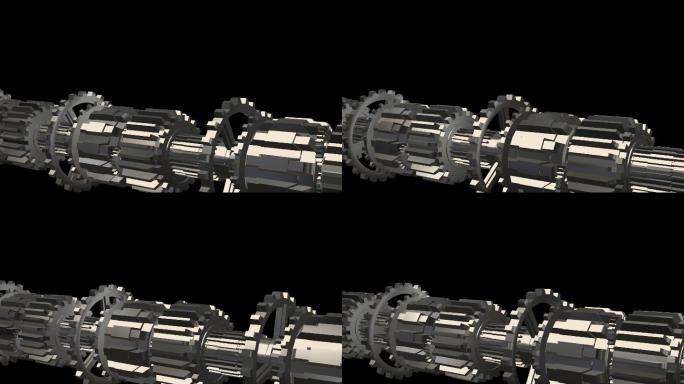4K三维金属齿轮滚动通道循环