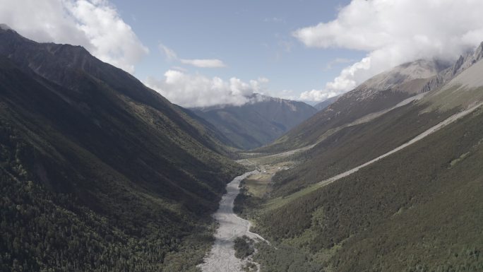 D-log大疆4K航拍 梅里雪山西侧河谷