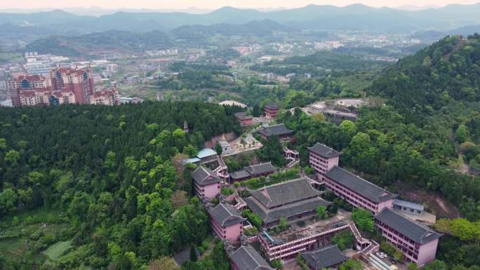 西充县 西充大佛寺 西充县城 西充航拍