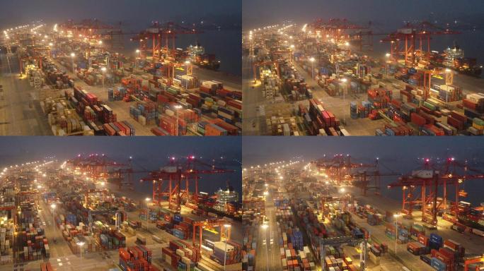 4K原素材-航拍厦门海天码头，福建自贸区
