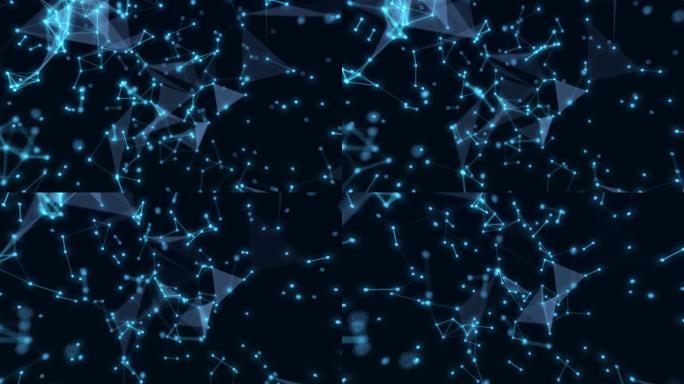 蓝色连接线网络穿越星空星光粒子唯美梦幻宇