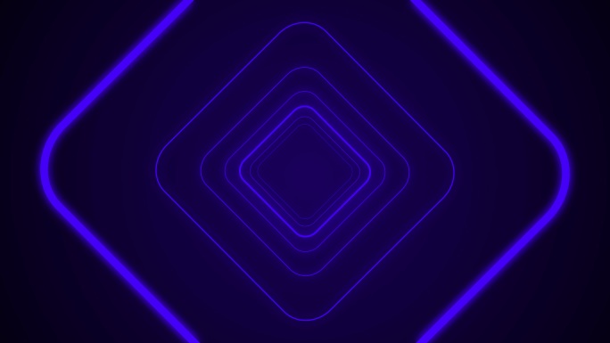 抽象蓝色方形隧道激光迷幻紫外线创意