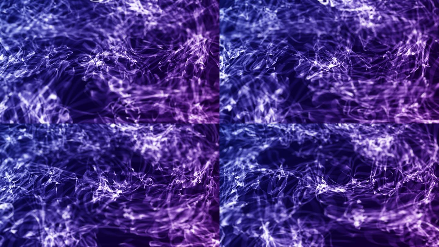 紫色抽象曲线背景VJ线条粒子特效光效效果
