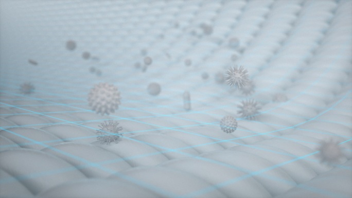 科技纳米编织布料抗菌除螨去病毒3D动画
