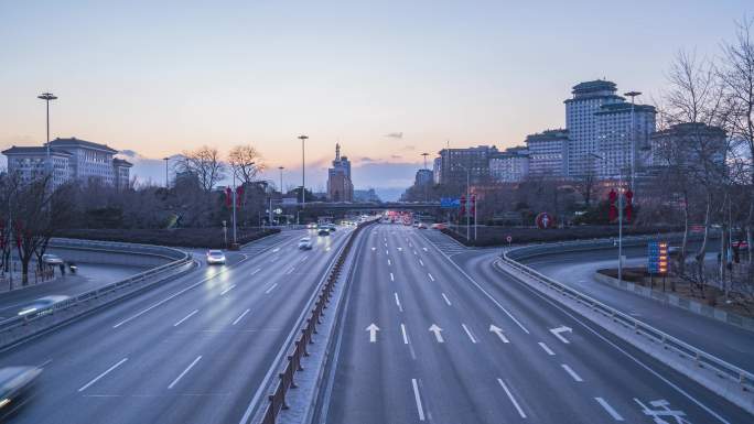 北京复兴路新兴桥城乡购物中心夜景延时