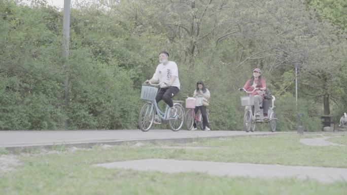 晨间公园自行车游玩-未调色