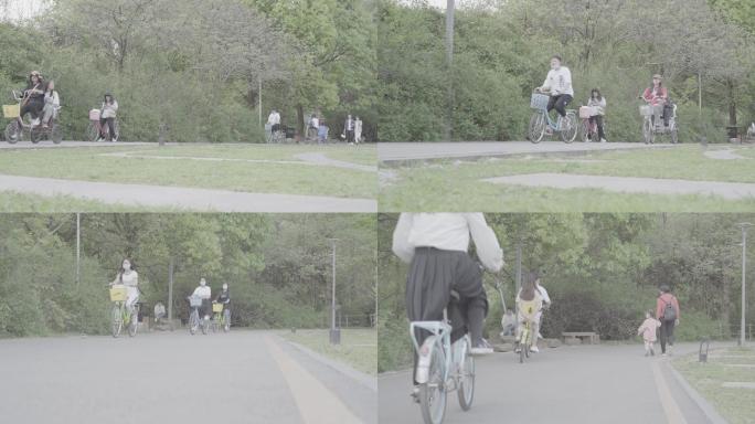 晨间公园自行车游玩-未调色