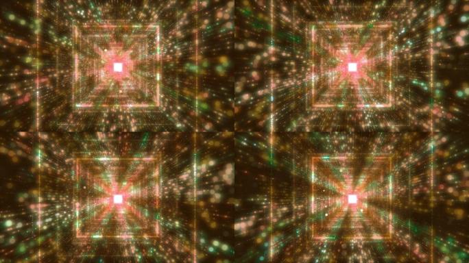 现代粒子抽象方形隧道