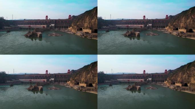 万里黄河第一坝水利工程气势恢宏航拍A