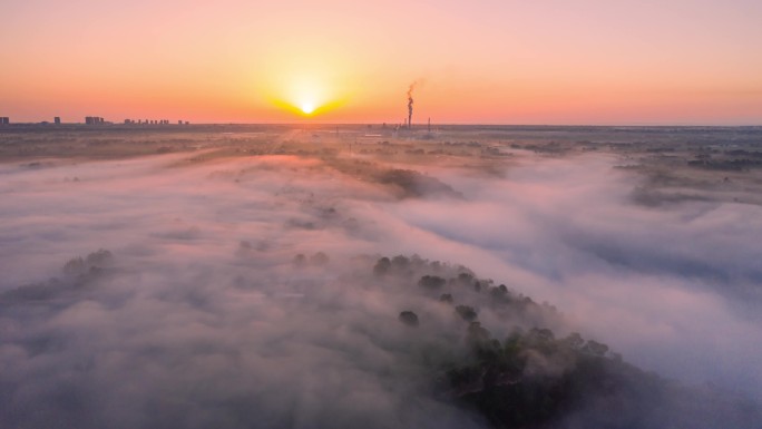【4K-航拍延时】黄土高原甘肃董志塬日初