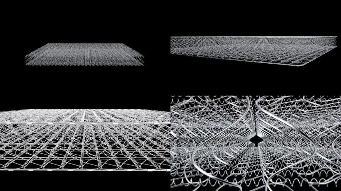 3d动画弹簧床垫高清素材