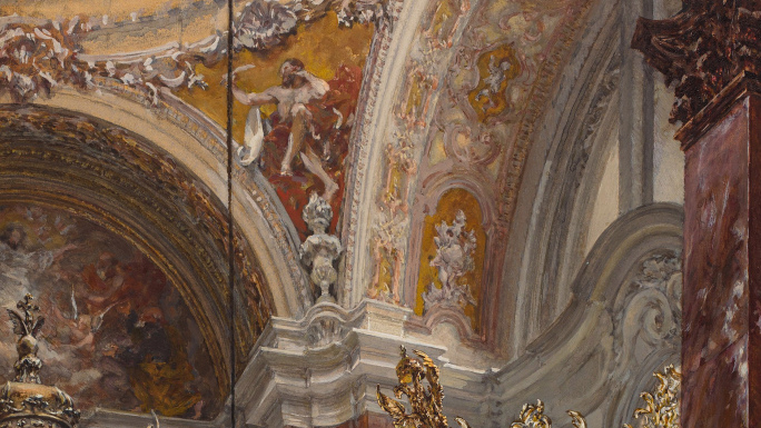 门采尔 欧洲教堂油画
