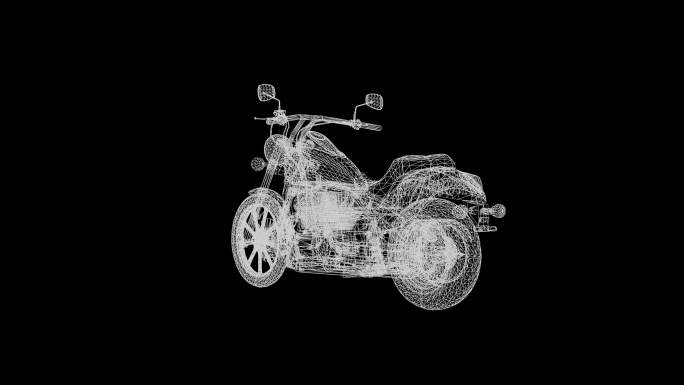 旋转摩托车的全息图