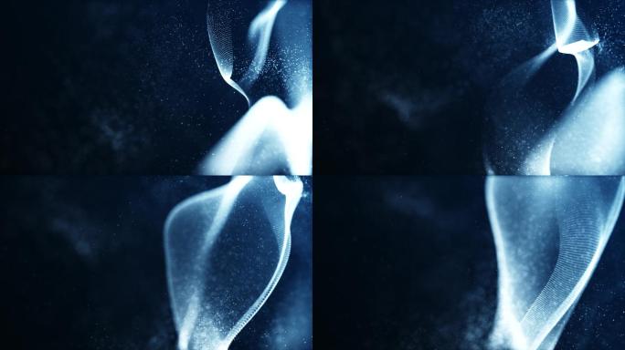 4K波浪粒子背景特效动画合成元素光效