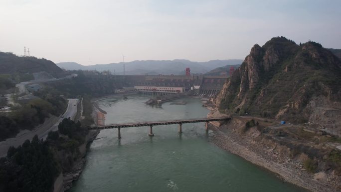 4k原创大型水利枢纽工程万里黄河第一坝A
